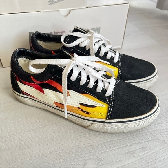 Revenge X Storm Old Skool Flame Low Top Sneakers Black - Picture 3 of 13